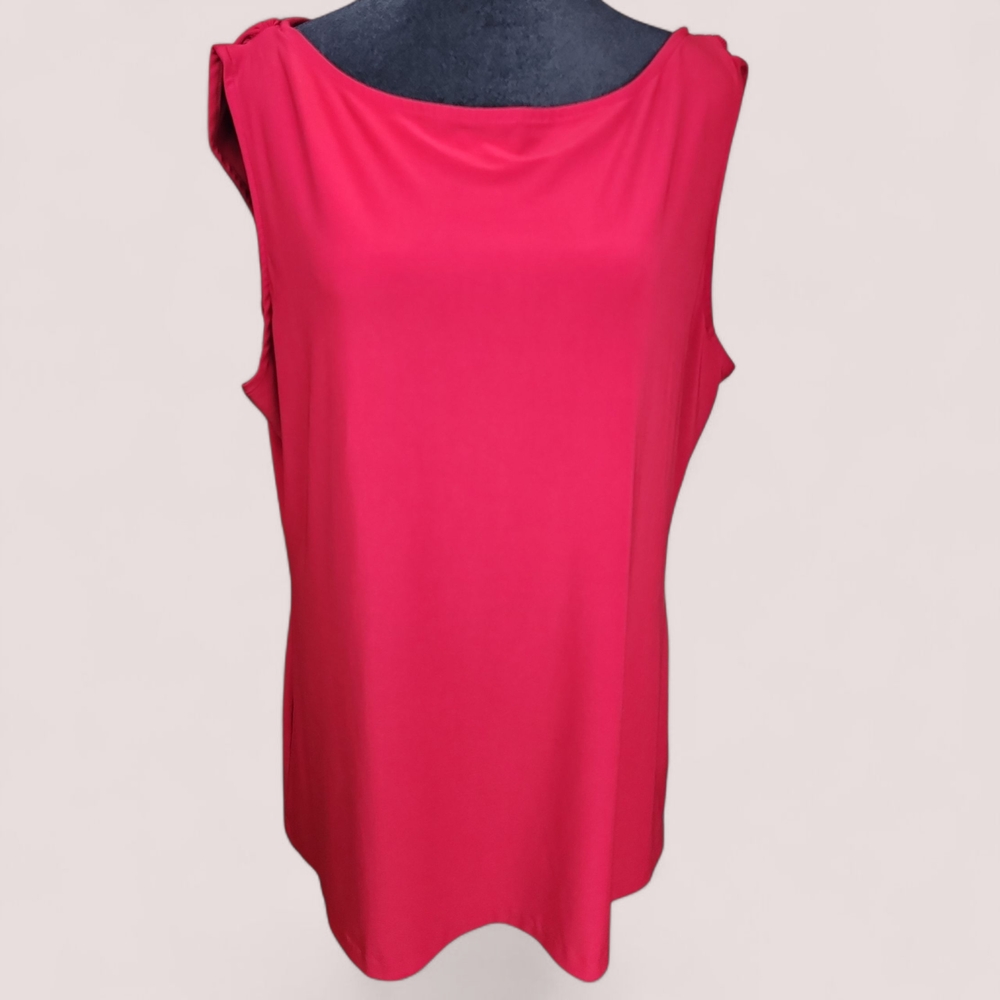 NORMA KAMALI | Vibrant Red Classic Office Casual Sleeveless Tank Top | XXL